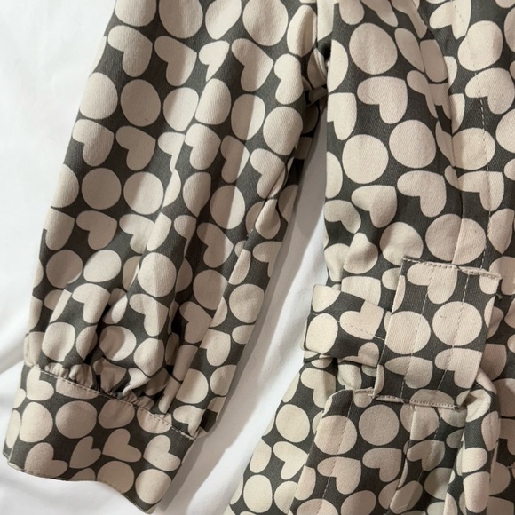 Atmosphere Grey Heart Polka Dot Trench Coat Belt ¾ Sleeve Retro Y2K US Size 6 - Picture 12 of 15